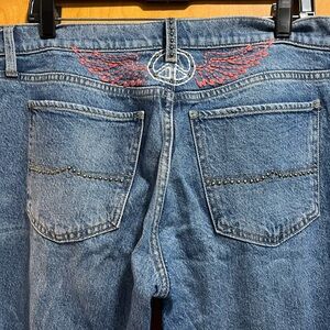 My favorite jeans!  Lucky brand, Peace & Love, slight distress.